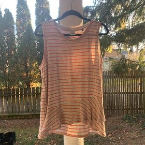 Cabi tank top grey and white striped